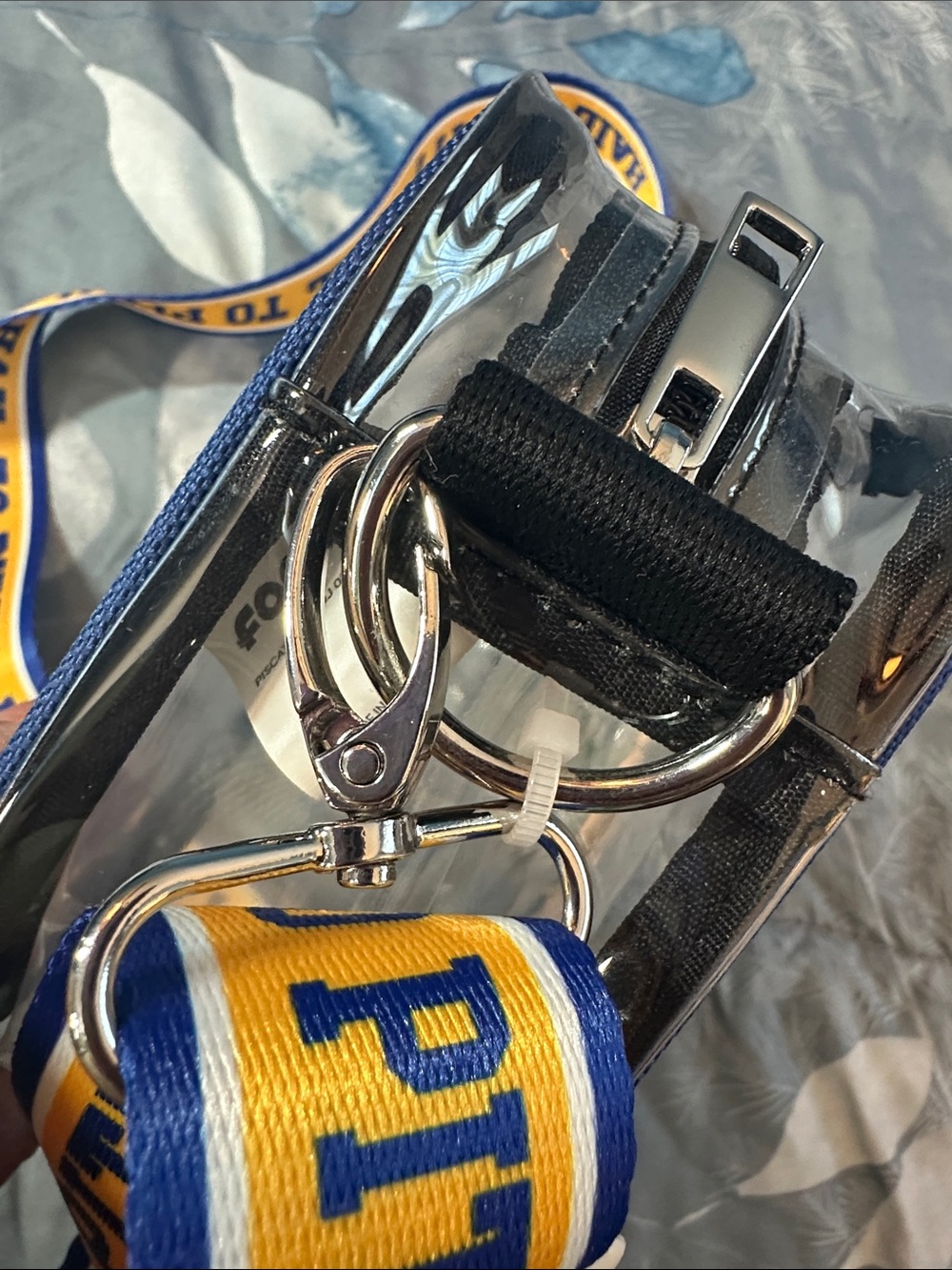 NWTS Pitt Panthers Clear Crossbody Bag in Blue and Yellow π βΎοΈππ - Picture 9 of 11